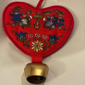 Vintage Swedish Wall Art Bell Heart Shaped Decor